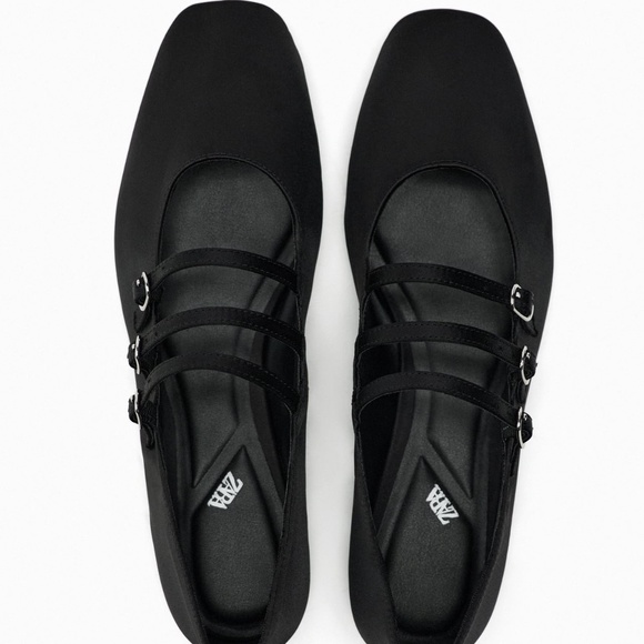 Zara Buckled Ballet Flats Size 7.5 - Picture 6 of 10